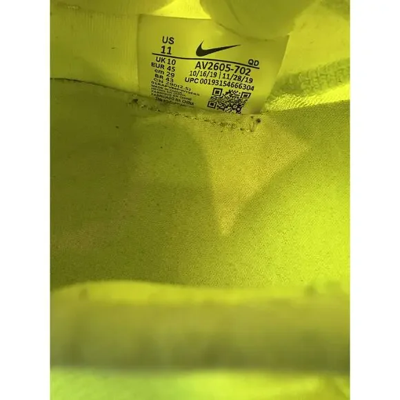 Nike Running Shoes Men's Size 11 React Presto AV2605-702 Neon Yellow Volt White - Picture 11 of 16